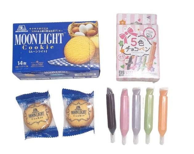ムーンライトクッキーと5色セットチョコペン